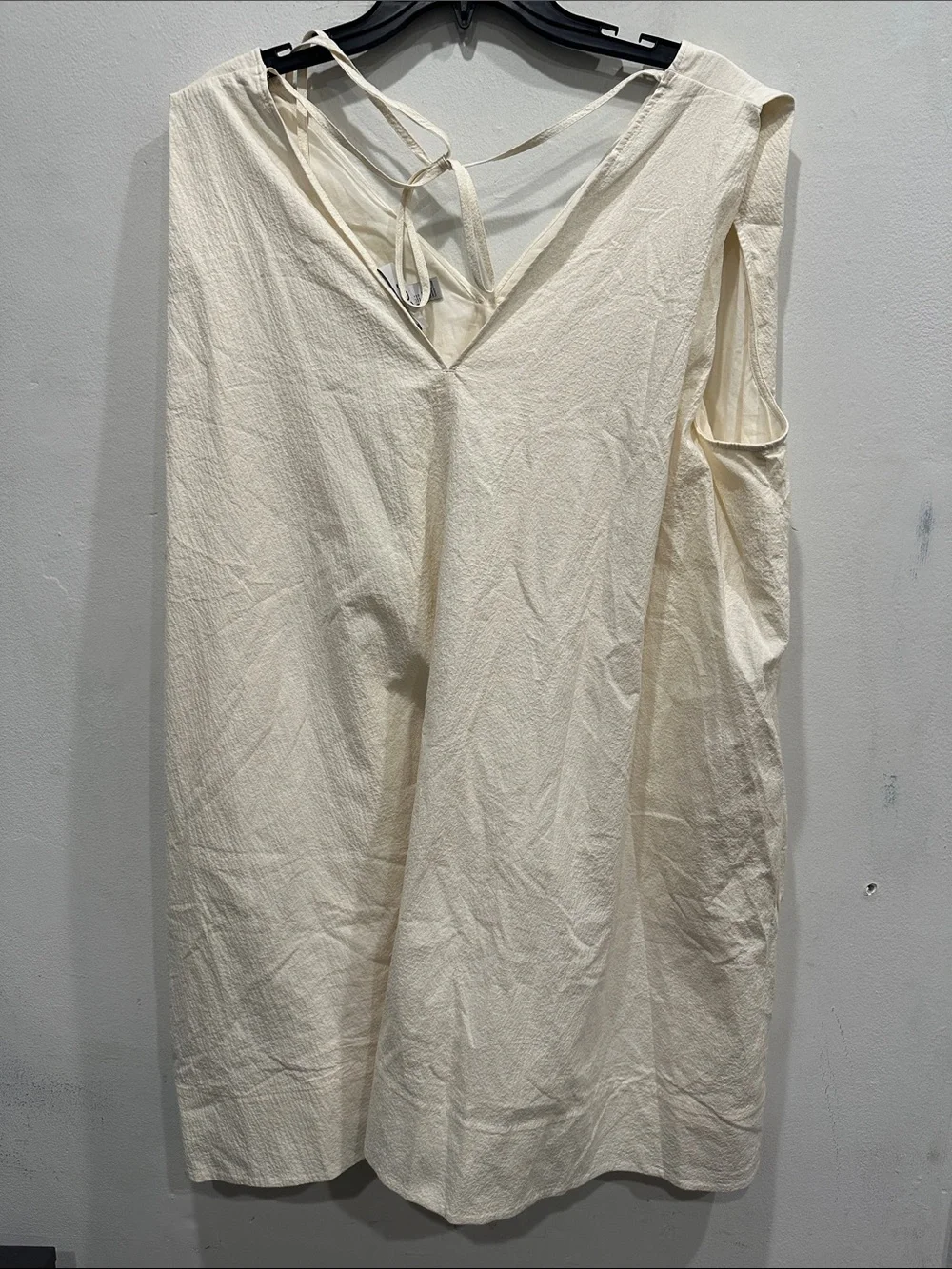 COS A-Line Sleeveless Mini Dress cream off white size 10 Lagenlook quiet luxury